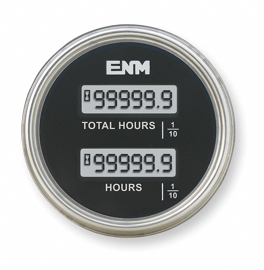 ENM Hour Meter, Hours and Tenths Display Units, Number of Digits 6