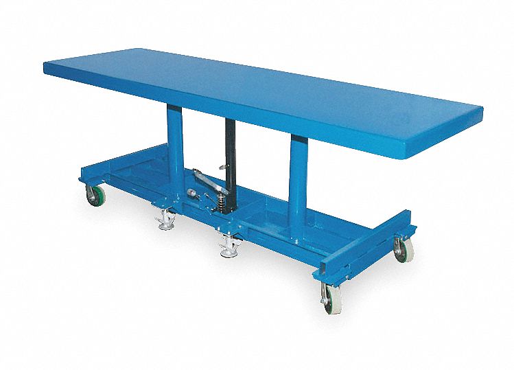 GRAINGER APPROVED Manual Mobile PostLift Table, 2,000 lb Load Capacity