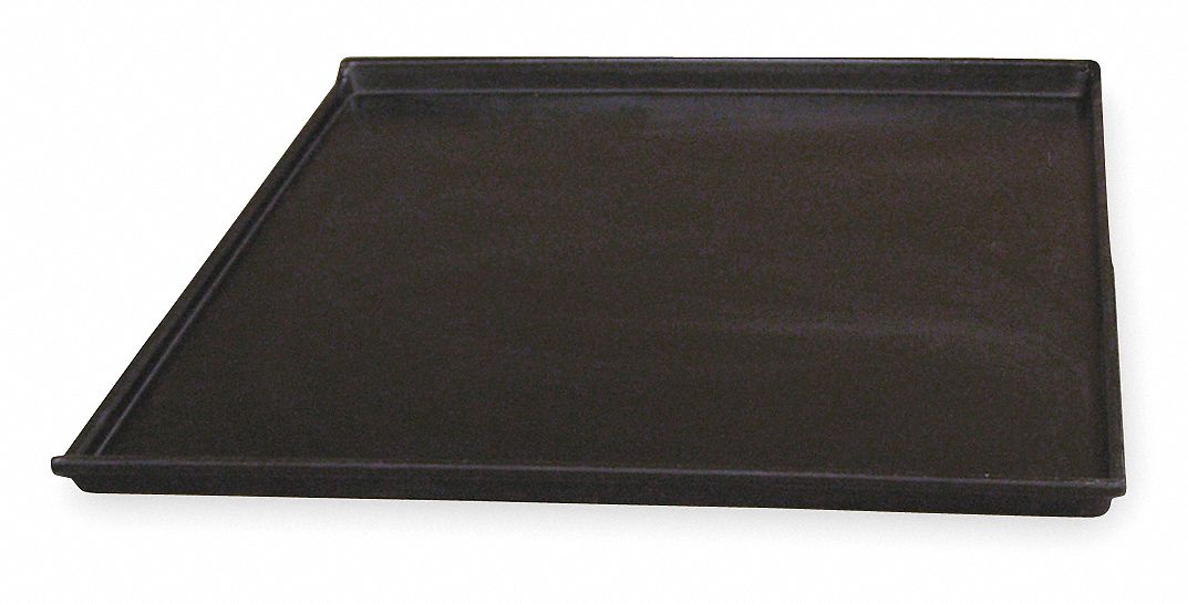 MOLDED FIBERGLASS Tray with Drop Sides, Black, 1 inH x 22 1/2 inL x 20
