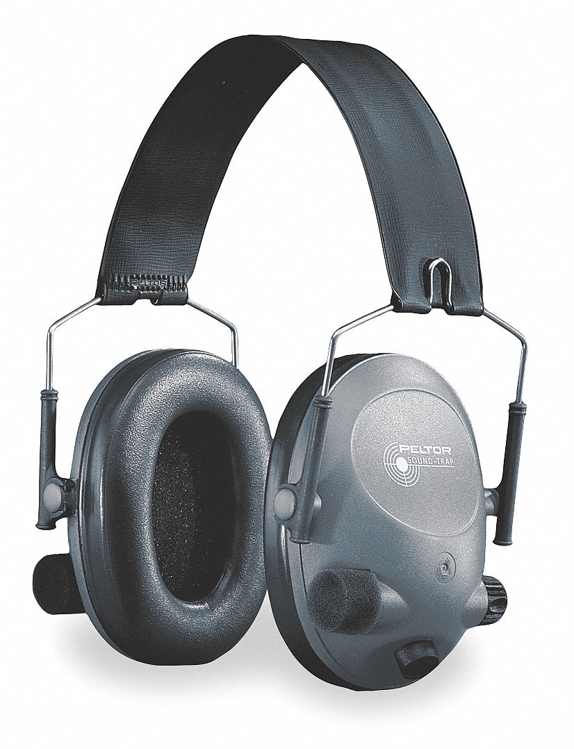 Electronic Ear Muff,19dB,Over-the-H,Gra