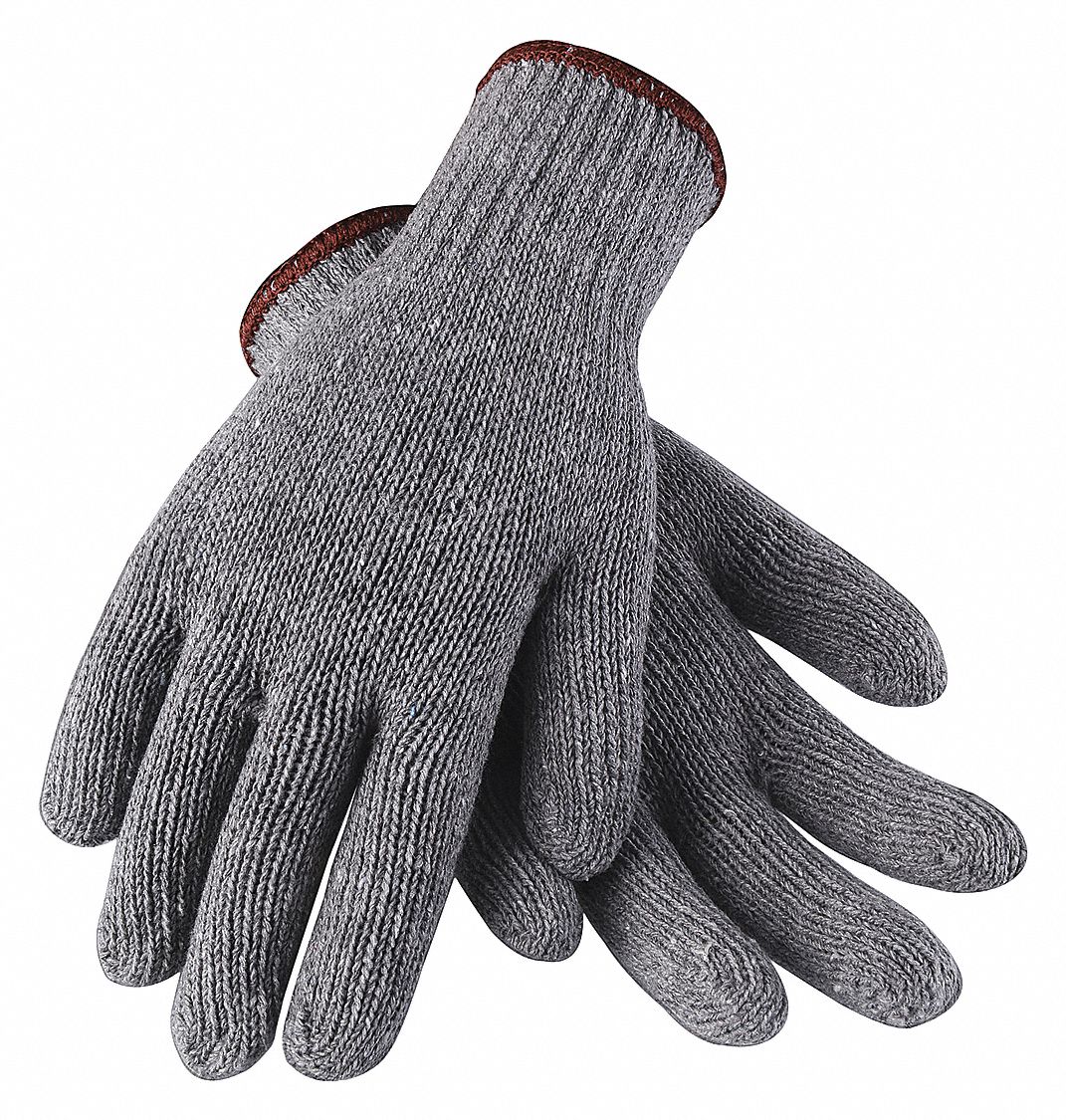 CONDOR Cotton/Polyester, Knit Gloves, Gray, L, Heavyweight, Uncoated