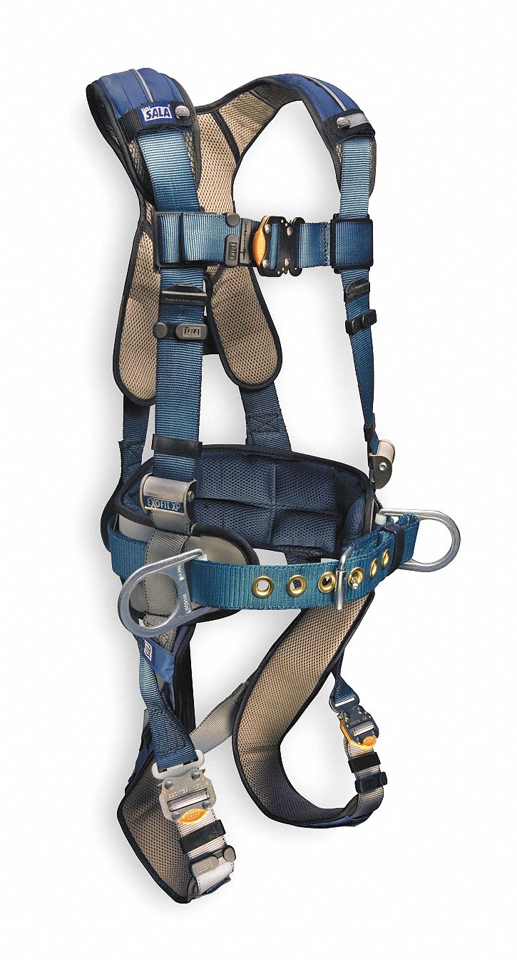 3M DBISALA Full Body Harness, S, 420 lb., Blue/Gray 2UZN71110150