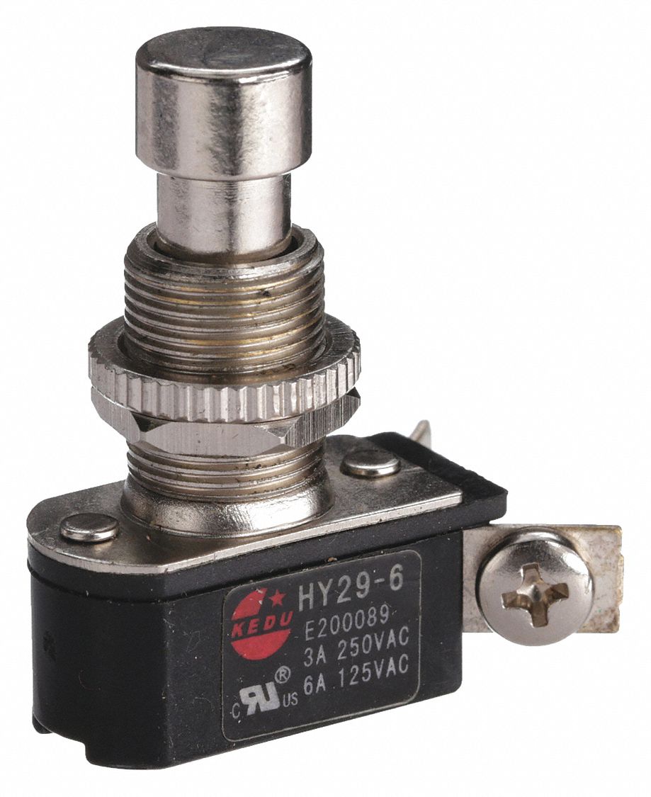 POWER FIRST SPST Miniature Push Button Switch, On/Off with Screw