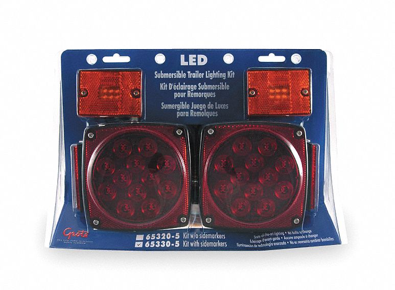 GROTE Permanent Trailer Lighting Kit, 4 ft, 25 ft Wire Length, Wire Harness Connection, LED