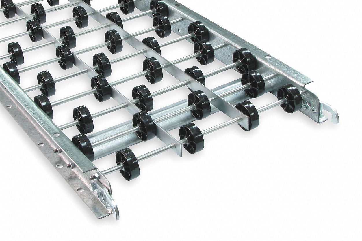 ASHLAND CONVEYOR Skate Wheel Conveyor, LightDuty, Rigid, Nylon