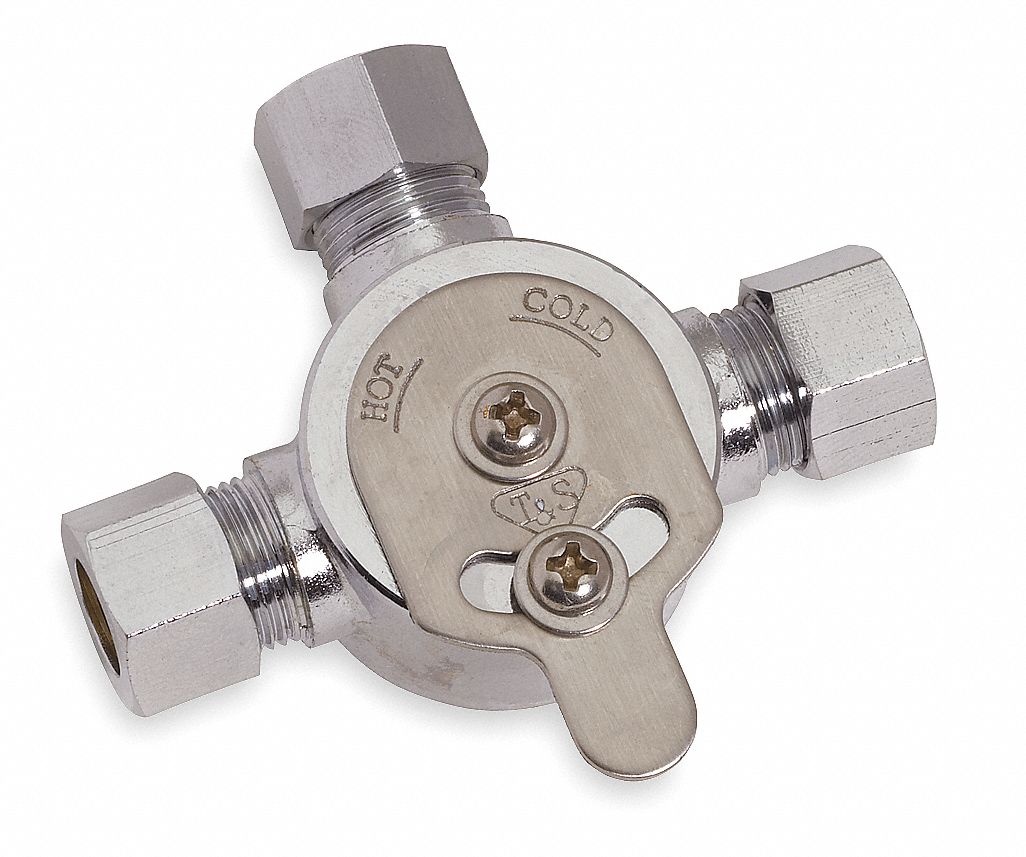 SLOAN 3/8 in Compression Inlet Type Mixing Valve, Brass, 1.4 to 4.0 gpm