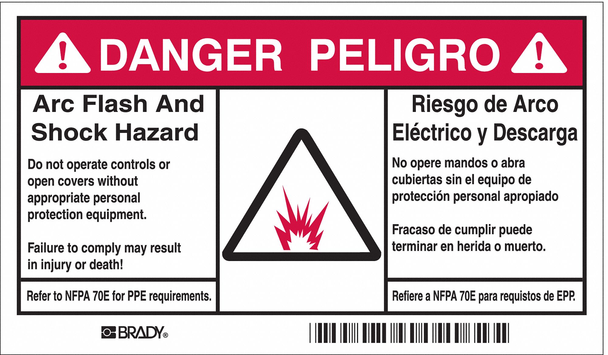 Arc Flash Protection Label,6 In. W,PK5