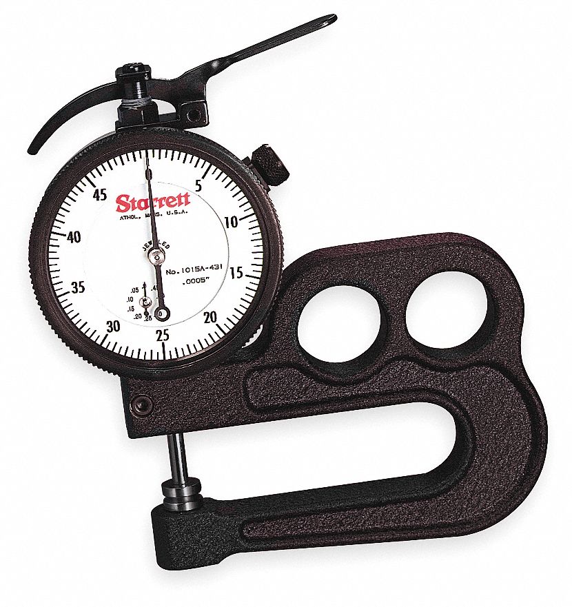 STARRETT Dial Thickness Gage, 0 to 0.500 Range (In.), 0.00050
