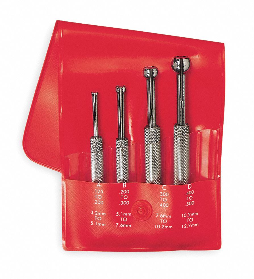 STARRETT Small Hole Gauge Set, Number of Pieces 4, Range 0.125 in to 0.