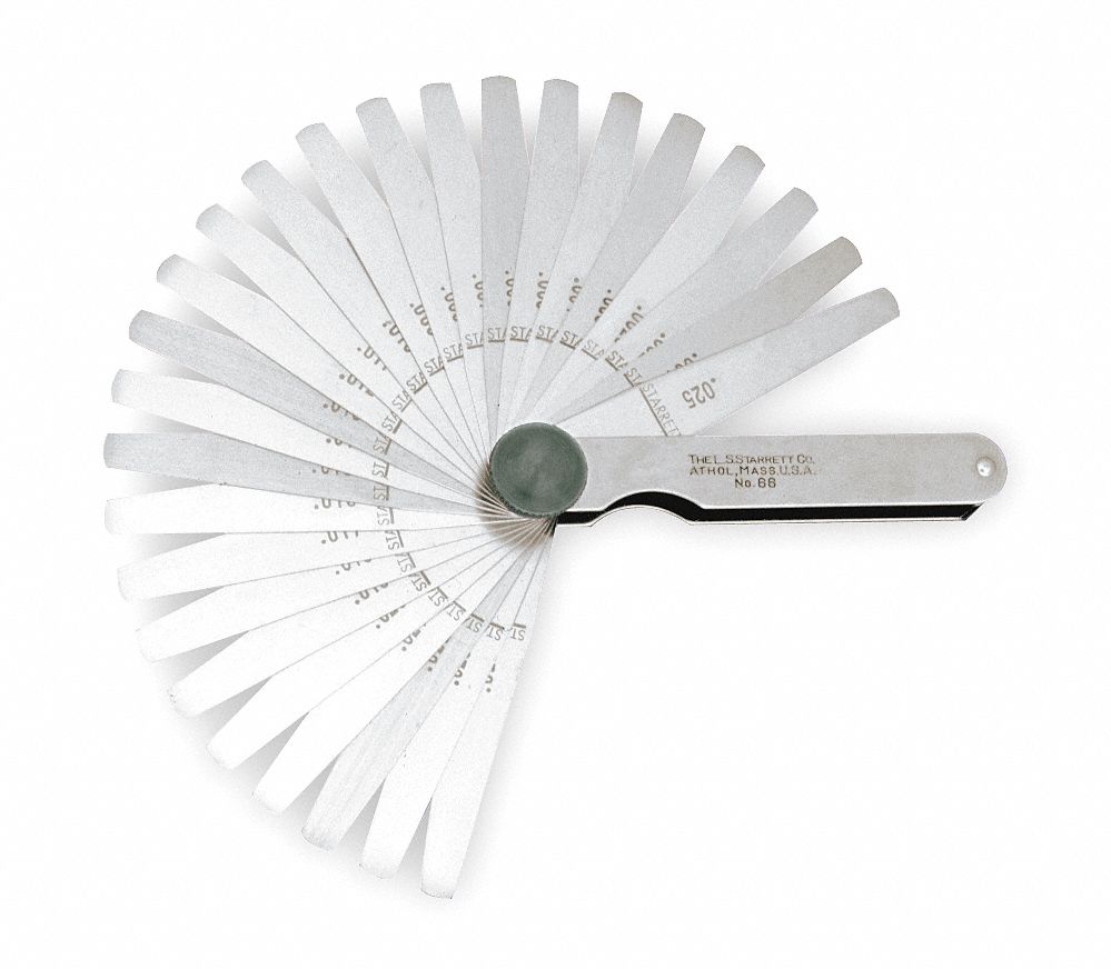 STARRETT Tapered Feeler Gauge Set, Thickness Range 0.0015 in to 0.025