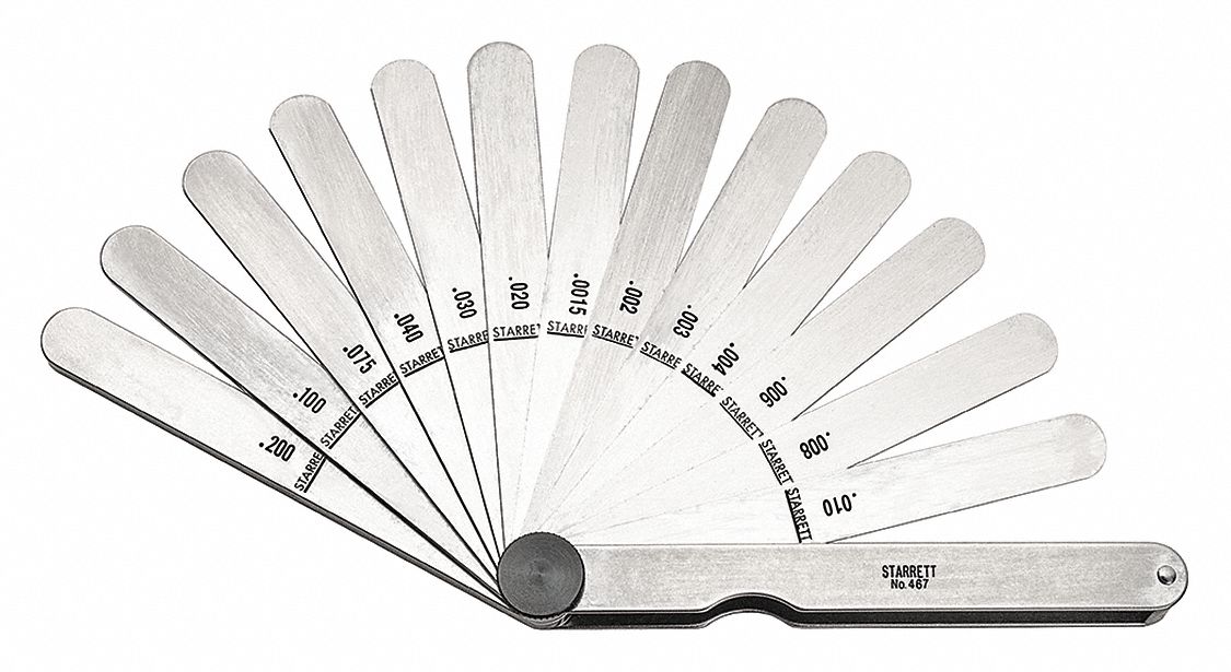 Starrett Feeler Gauge Set Thickness Range 00015 In To 02 In Number