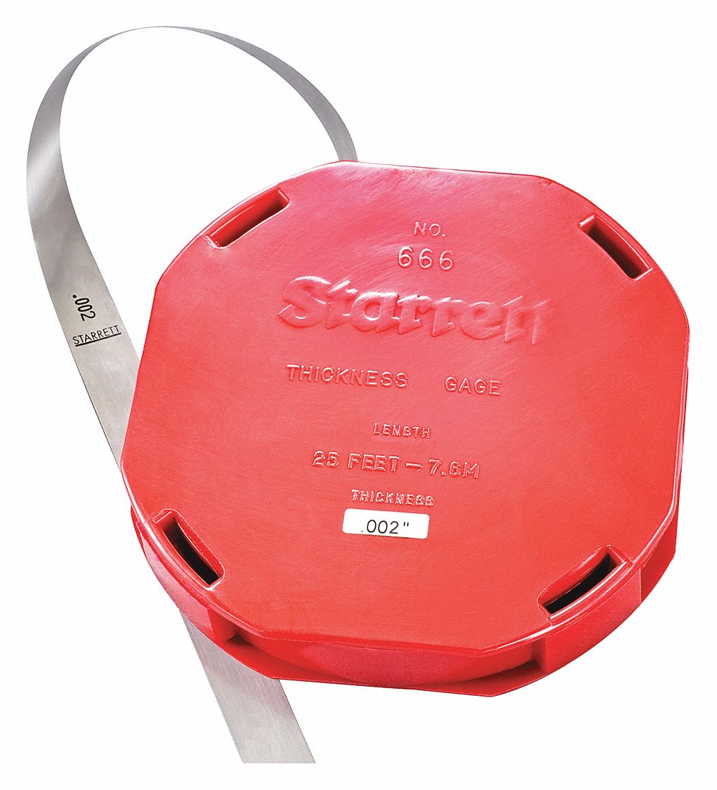 STARRETT Thickness Gauge Roll, Thickness 0.002 in, Blade Material Steel