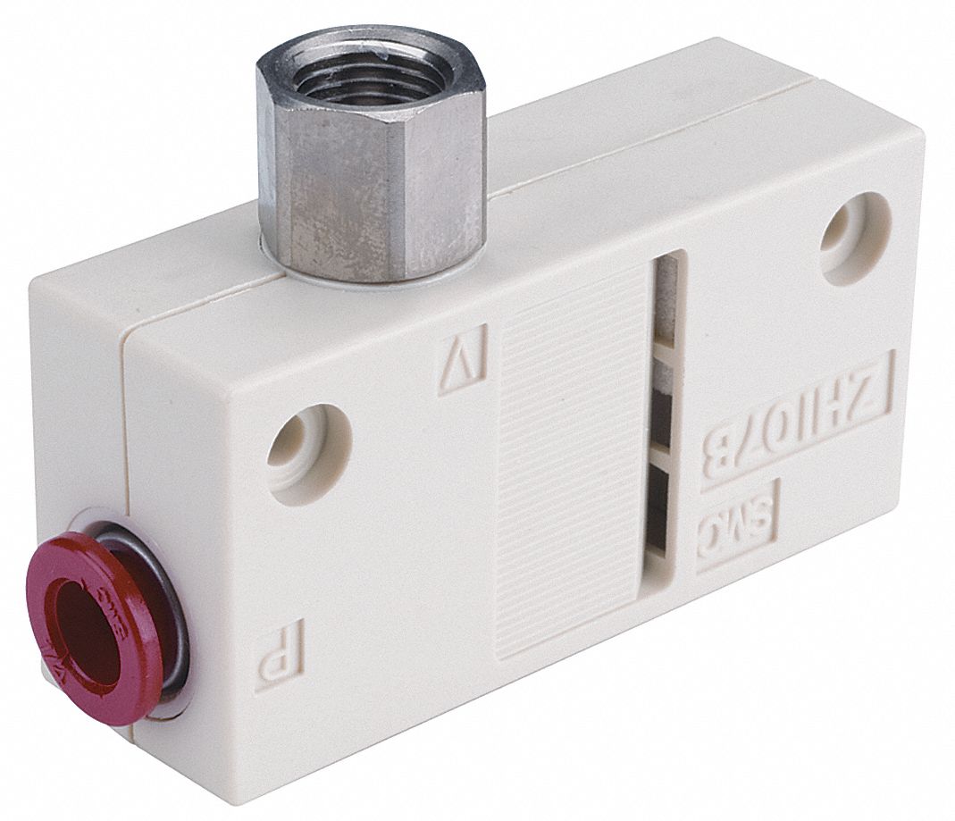 SMC Vacuum Ejector,Inline, Box Style with 1/4 in Tube Pressure Port