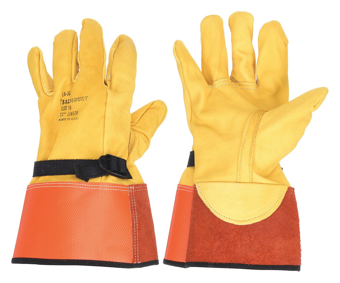 SALISBURY Electrical Glove Protector, Length 12", Color Yellow/Orange