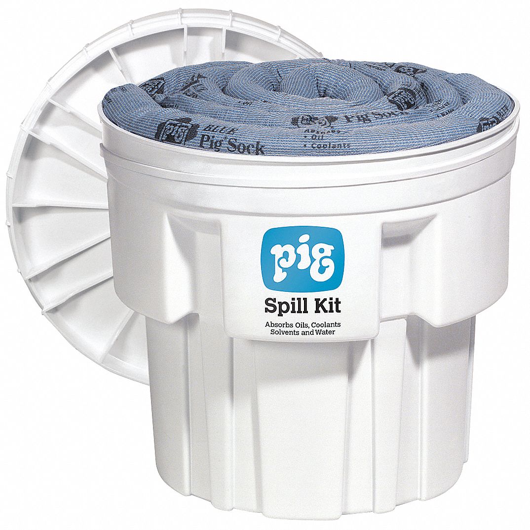 PIG Spill Kit/Station, Drum, Universal, 12 gal. 30RD27KIT211 Grainger