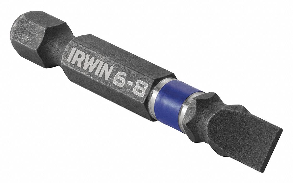 IRWIN 6F8R Slotted Impact Power Bit, 1/4" Hex 30TF731899804 Grainger