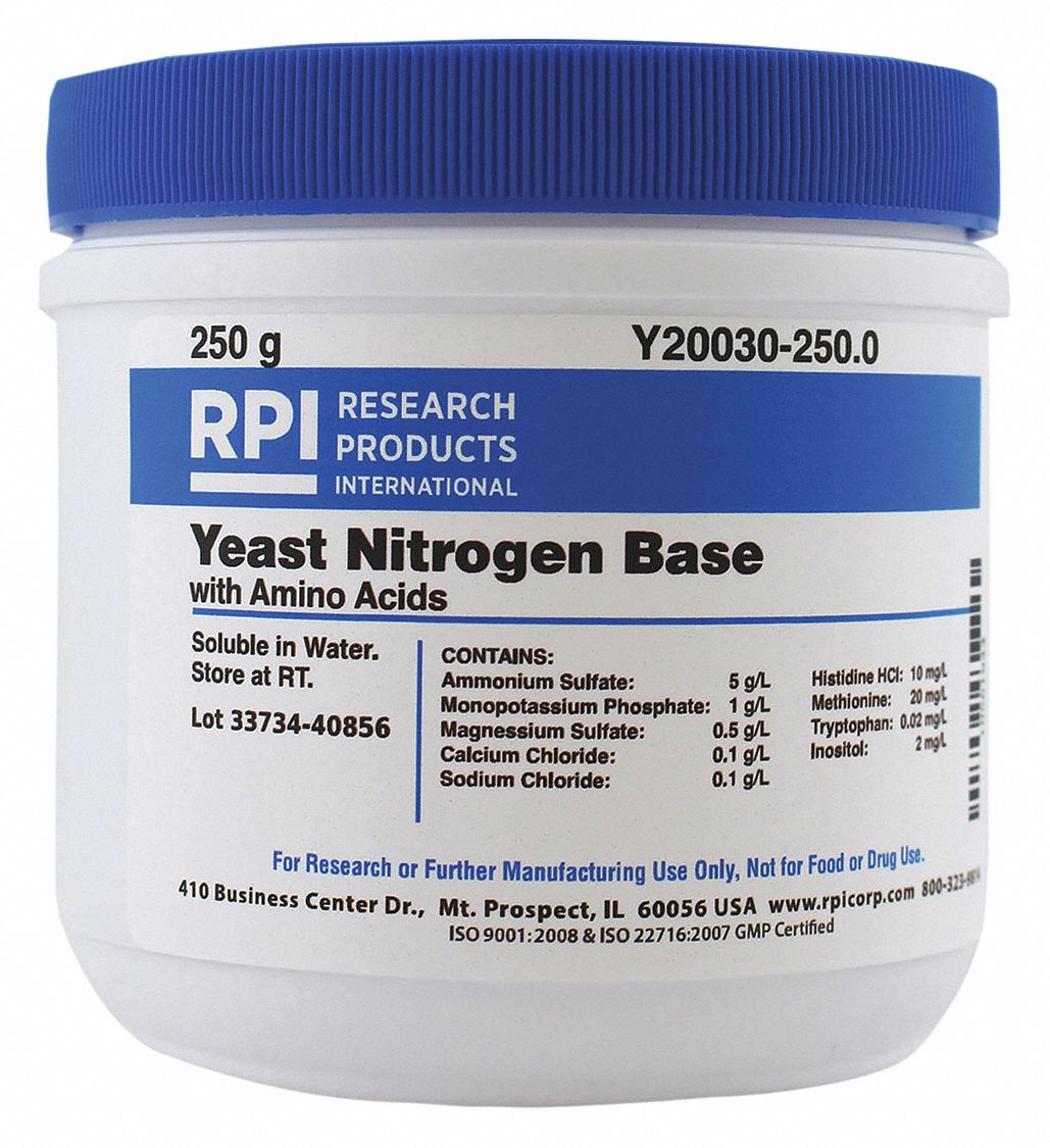 RPI Yeast Nitrogen Base w/ Amino Acids, 250 g Powder 30UC56Y20030