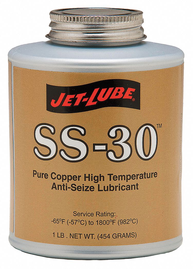 JETLUBE Copper, AntiSeize Compound, 65°F, 1800°F, 8 oz., BrushTop
