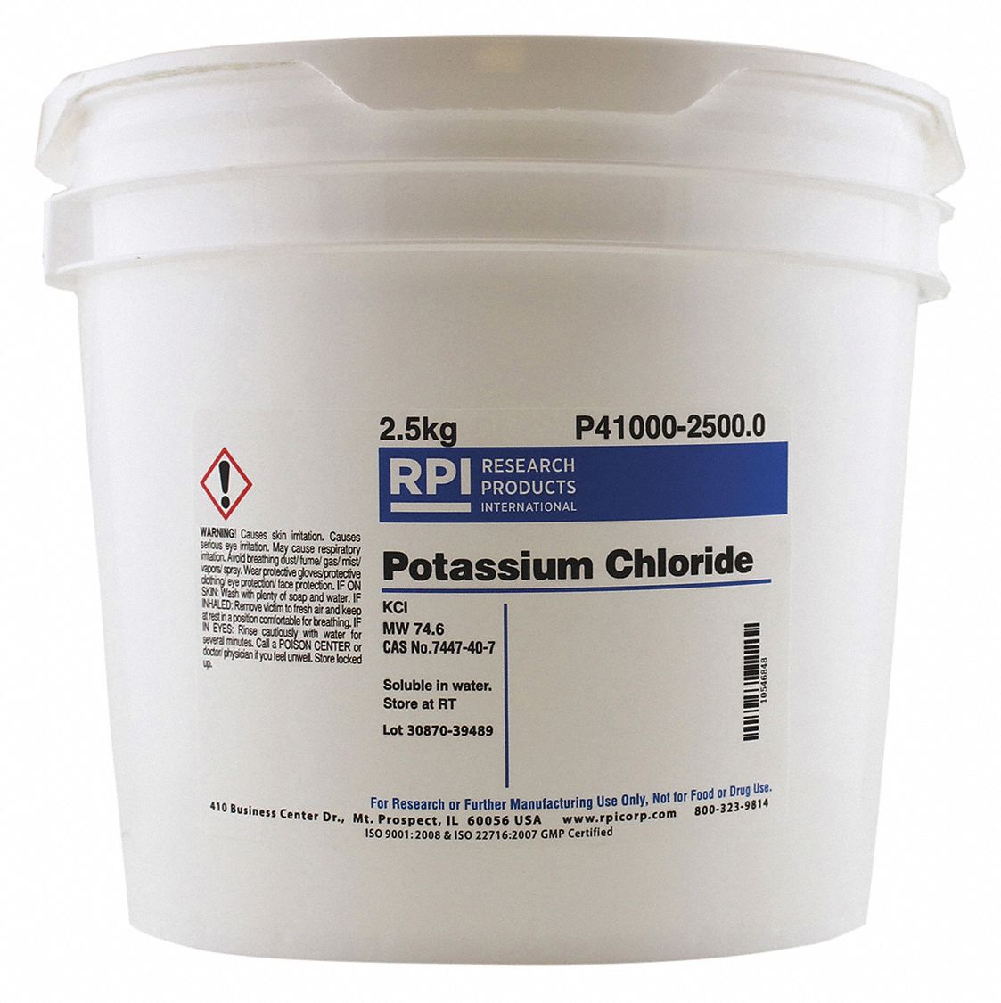 RPI Potassium Chloride, Powder, 2.5 kg, 1 EA 31GC91P410002500.0