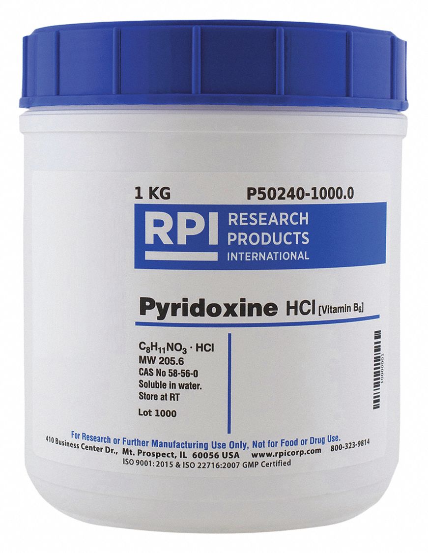 RPI Pyridoxine Hydrochloride, Powder, 1 kg, 1 EA - 31GD14|P50240-1000.0