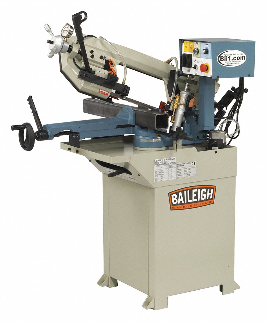 BAILEIGH INDUSTRIAL 1-1/2 HP Horizontal Band Saw, Voltage: 110, Max