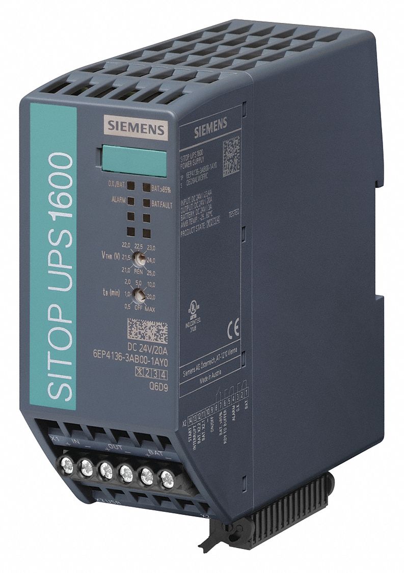 siemens power ups sitop rail din supply 24v dc system panel mount output 10a switch mode current voltage grainger backup