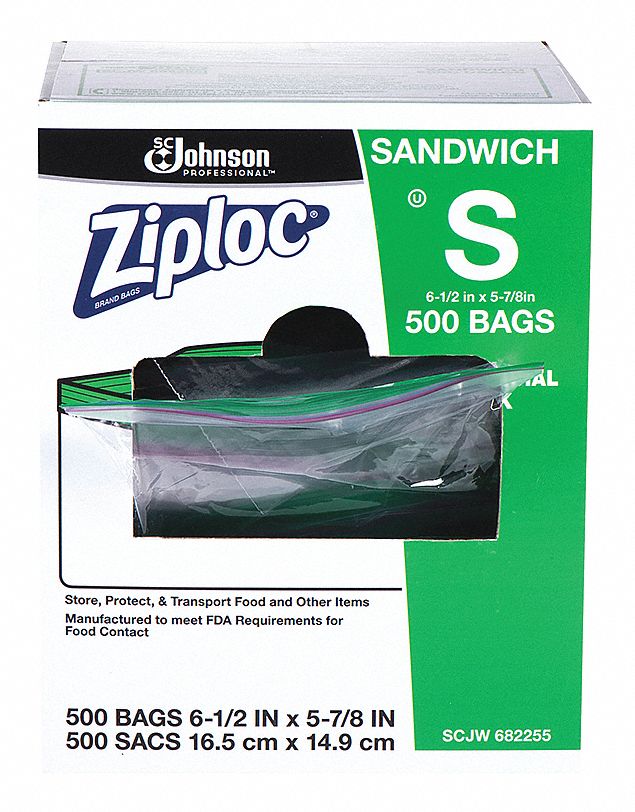 ZIPLOC 61/2"L x 57/8"W Standard Reclosable Poly Bag with Zip Seal Closure, Clear; 1 mil