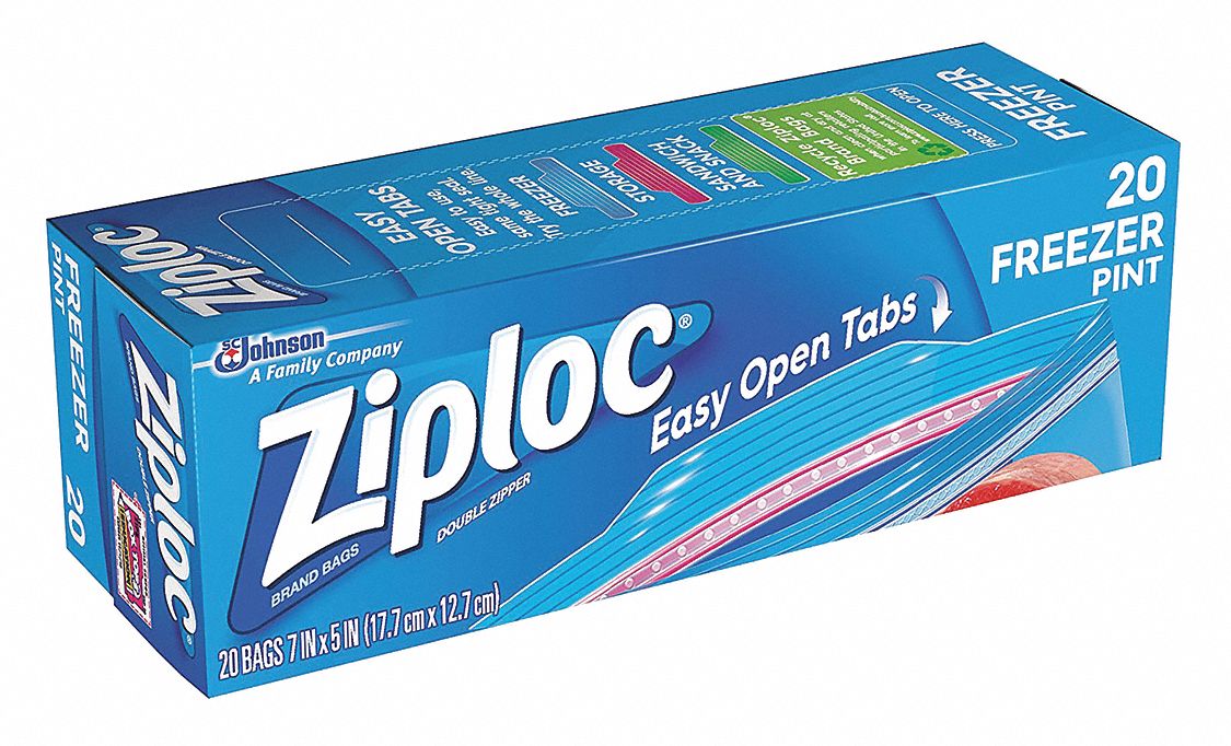 ZIPLOC 7"L x 5"W Standard Reclosable Poly Bag with Zip Seal Closure, Clear; 2.7 mil Thickness