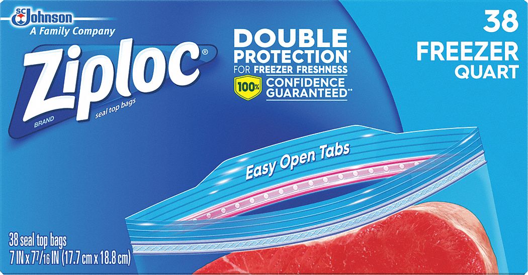 ZIPLOC 77/16"L x 7"W Standard Reclosable Poly Bag with Zip Seal Closure, Clear; 2.6 mil