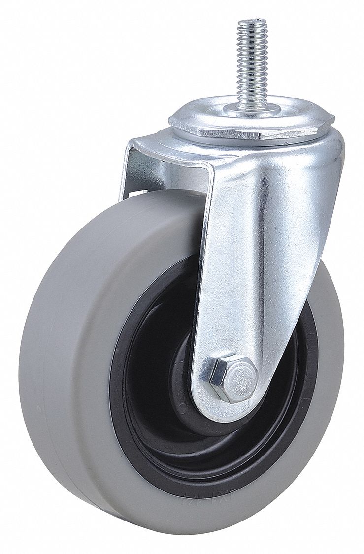 GRAINGER APPROVED Stem Caster, Threaded Caster Stem Type, 4" Wheel Dia