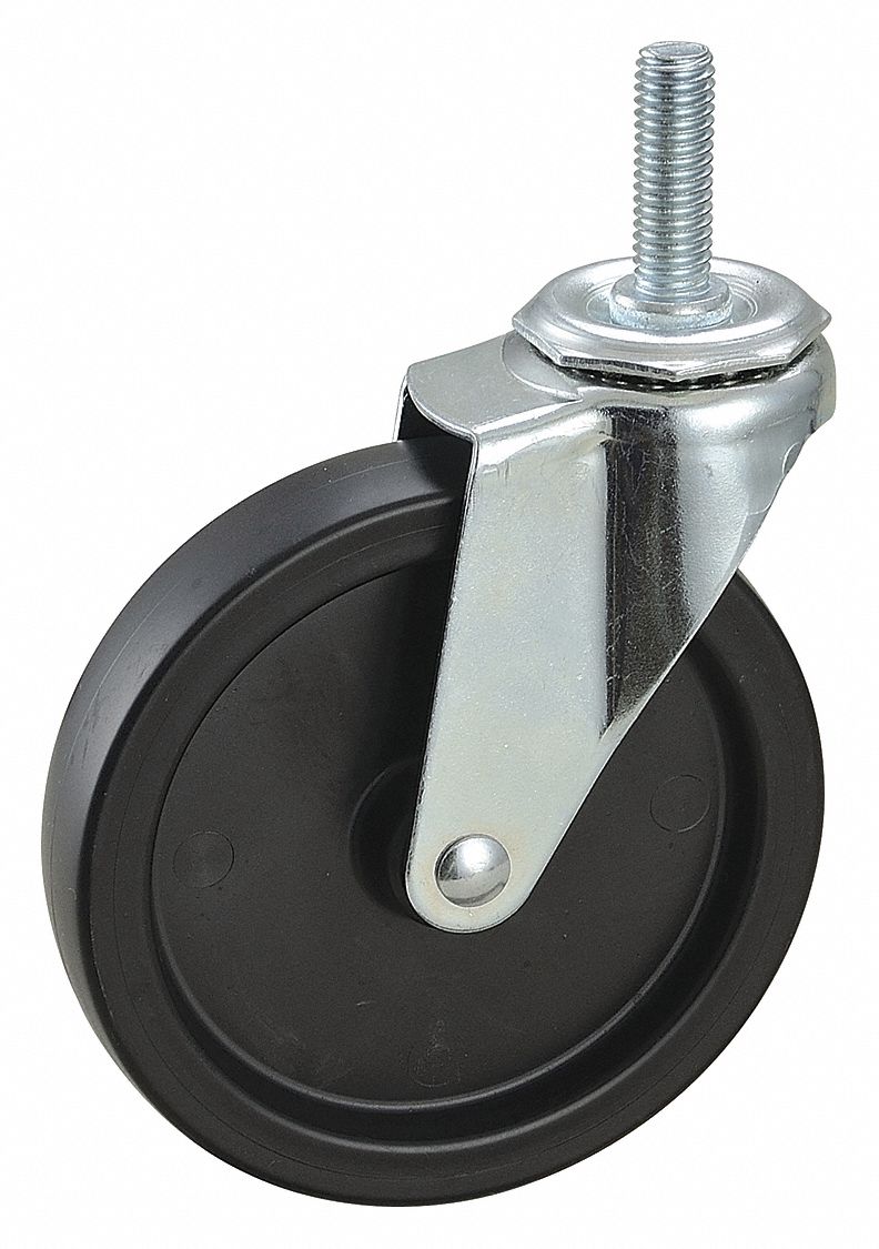 GRAINGER APPROVED General Purpose Threaded Stem Caster, 5 in Wheel Dia