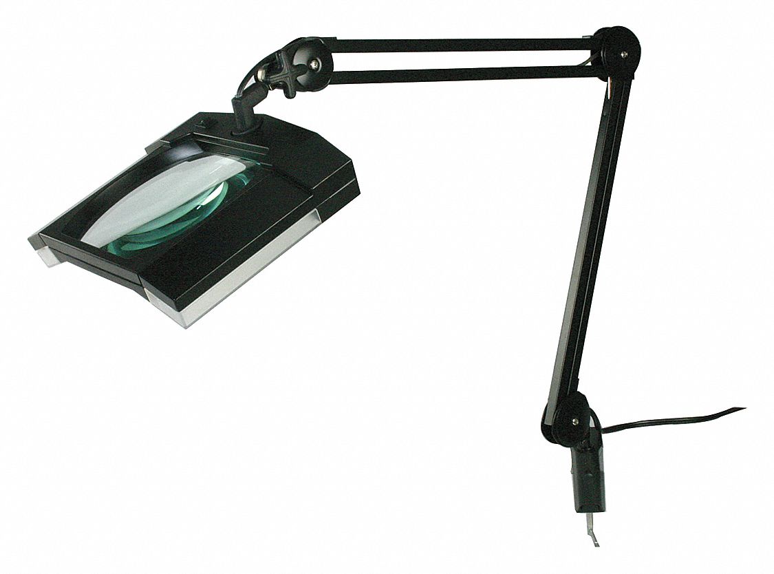 LUMAPRO Rectangular Magnifier Light, LED, 18 in Arm Length, 1.75x, 445