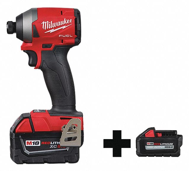 MILWAUKEE 1/4" Cordless Impact Driver Kit, 18.0 Voltage, 2000 in.lb