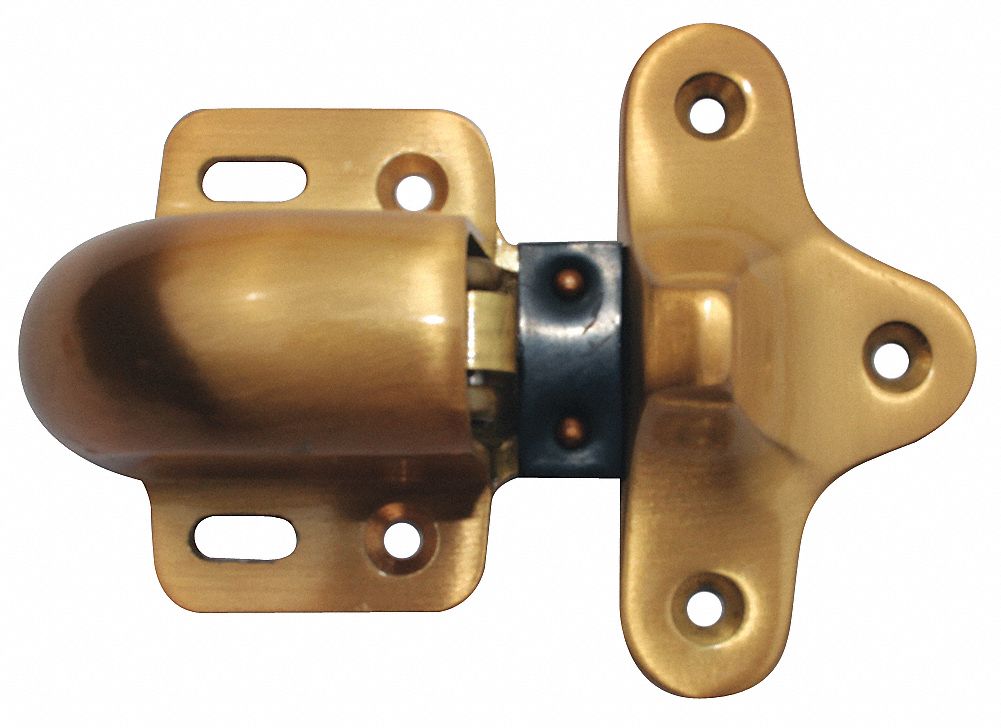 GRAINGER APPROVED Automatic Door Holder/Stop, Satin Bronze 33J789