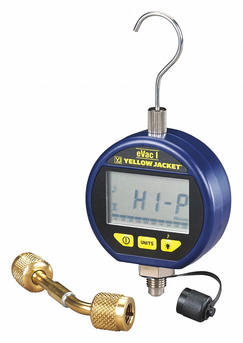 YELLOW JACKET Micron Gauge, LCD Display, Measuring Range 0 to 25,000