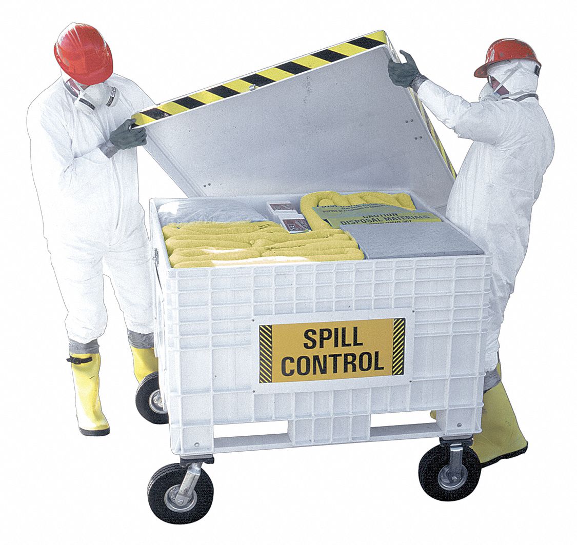 SPILFYTER Large Spill Cart, Universal, White 33UZ65250170 Grainger