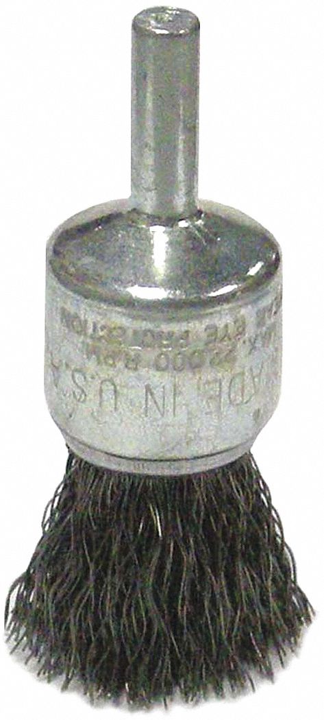 Crimped Wire End Brush,Steel,3/4 in.