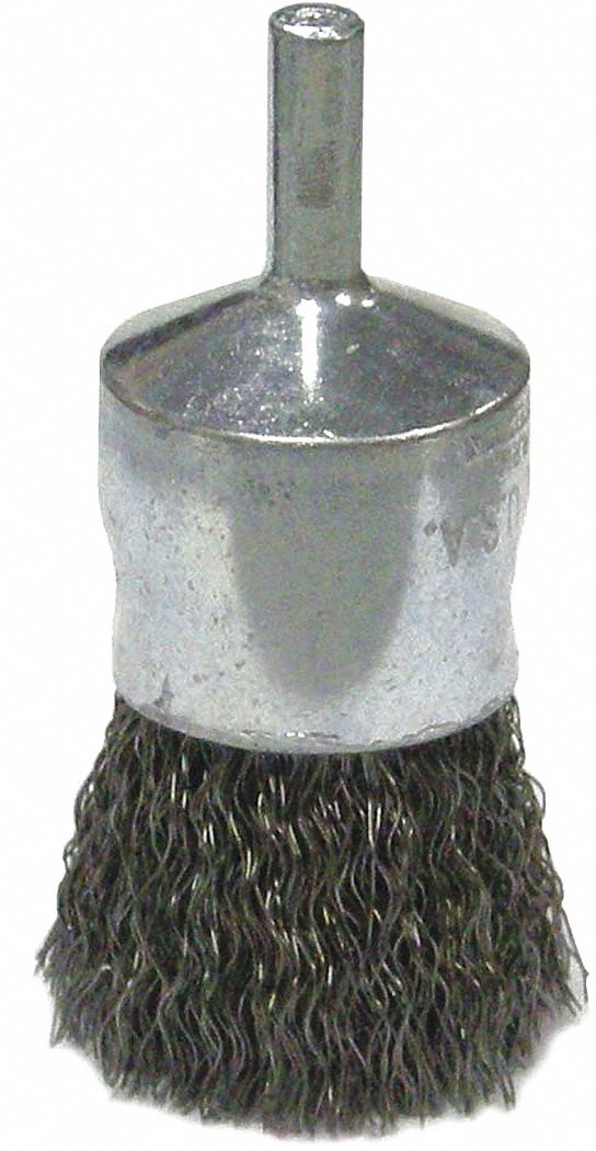 Crimped Wire End Brush,Steel,1 in.