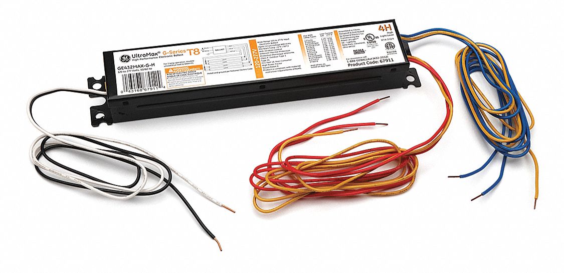 GE LIGHTING Electronic Ballast, 32 Max. Lamp Watts, 120277 V, Instant