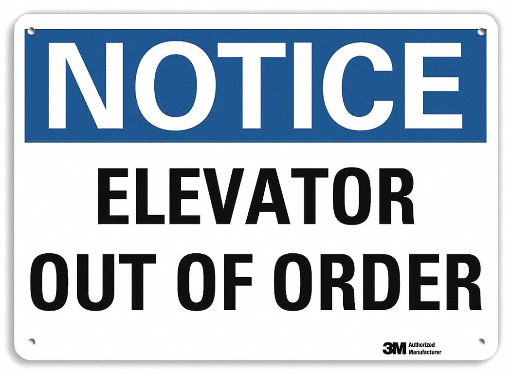 LYLE Notice Sign Sign Format Traditional OSHA Elevator Out Of Order 