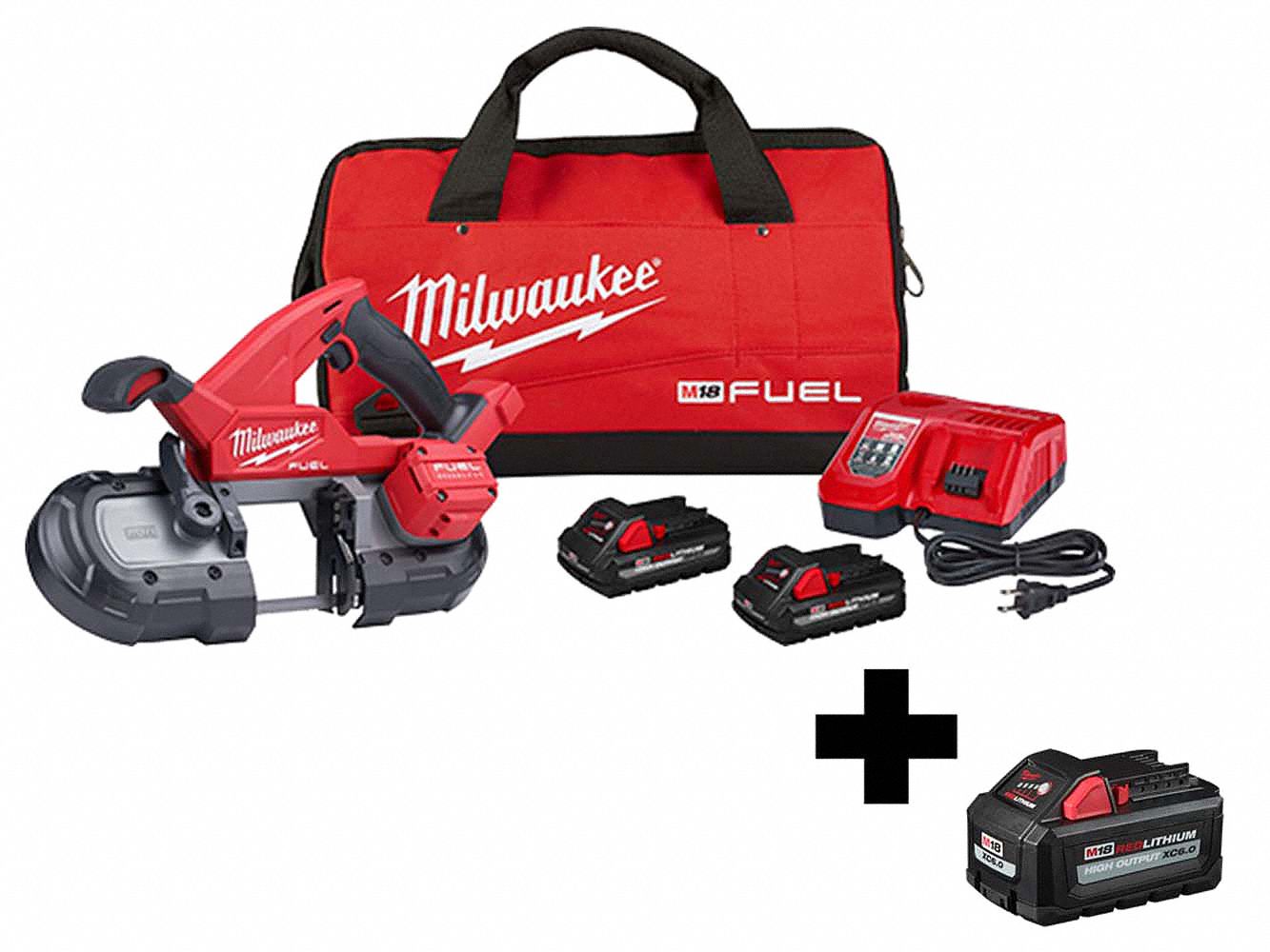 MILWAUKEE Portable Band Saw Kit, Blade 35 3/8 in L 356XH5282922 48111865 Grainger