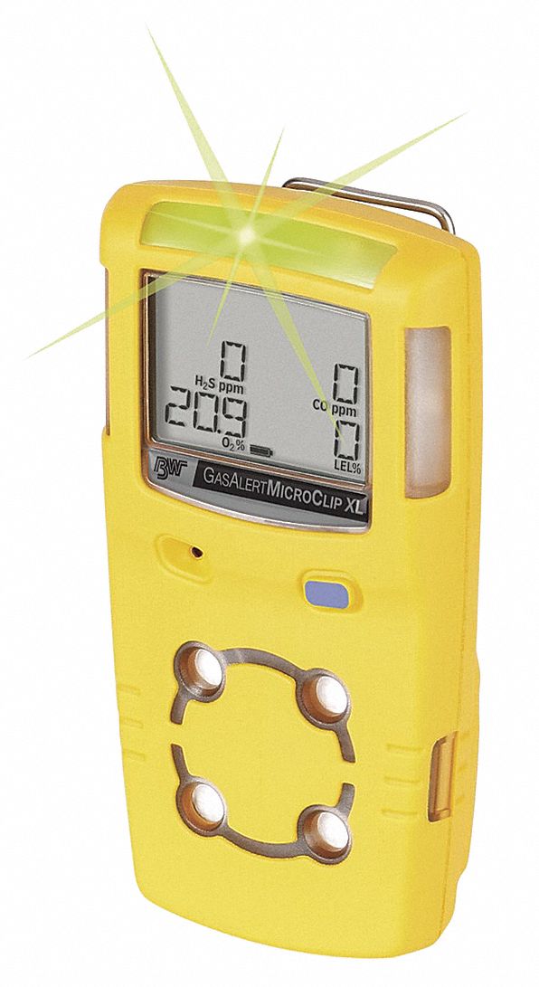 BW TECHNOLOGIES Multi Gas Detector,O2/LEL,Yellow   Multi Gas Detectors   35HY18|MCXL XW00 Y NA
