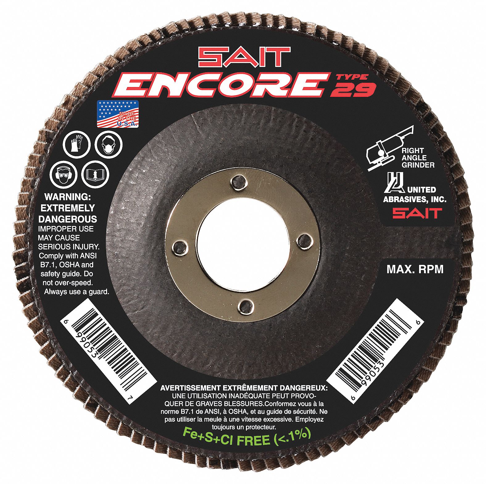 United Abrasives Sait Flap Disc In Mounting Hole Size Zirconia