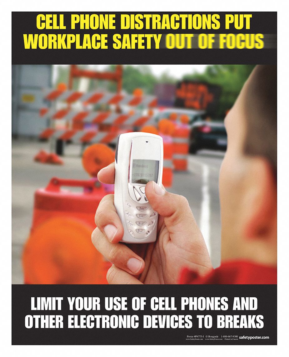 Safety Poster, Safety Banner Legend Cell Phone