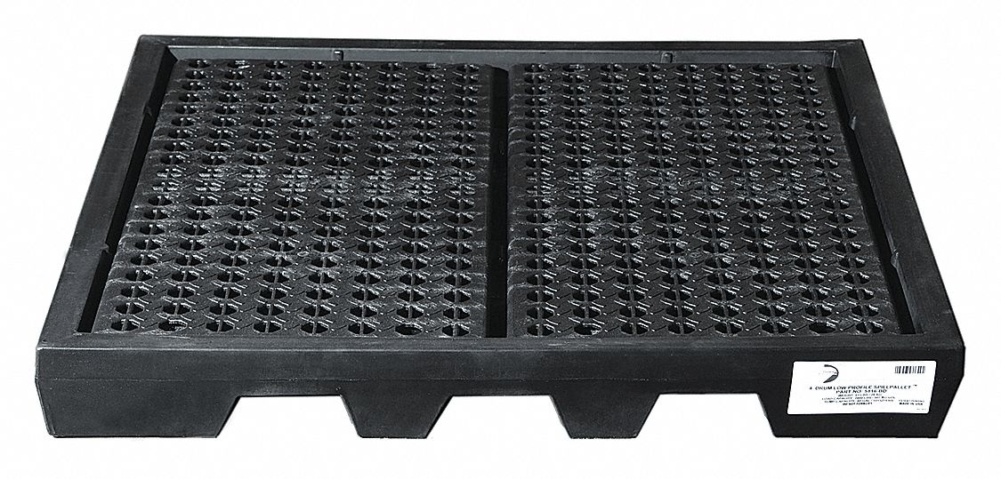 BLACK DIAMOND Spill Containment Pallets, Uncovered, 40 gal. Spill