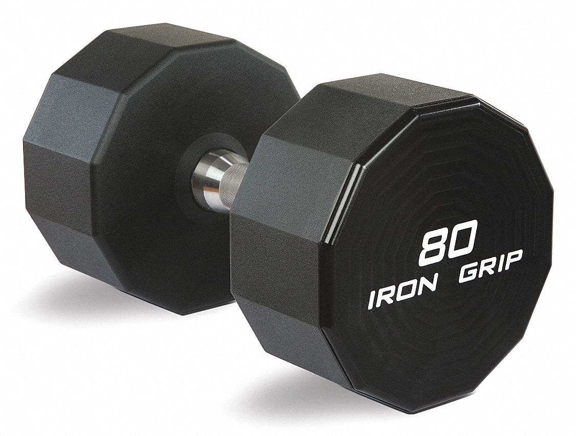 IRON GRIP Dumbbell Set,Iron Grip,55 to 100 lb. 35ME78IGDBU100 Grainger