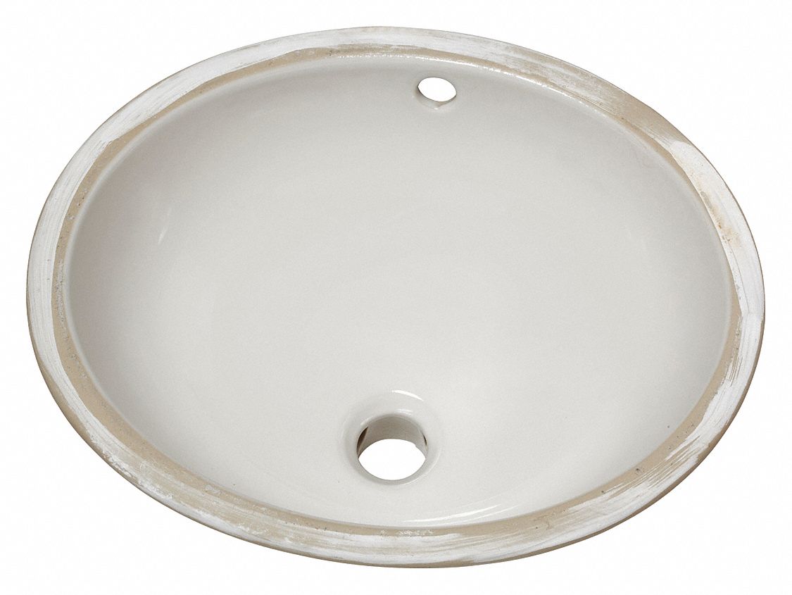 AMERICAN STANDARD Vitreous China, Undermount, Bathroom Sink, Without