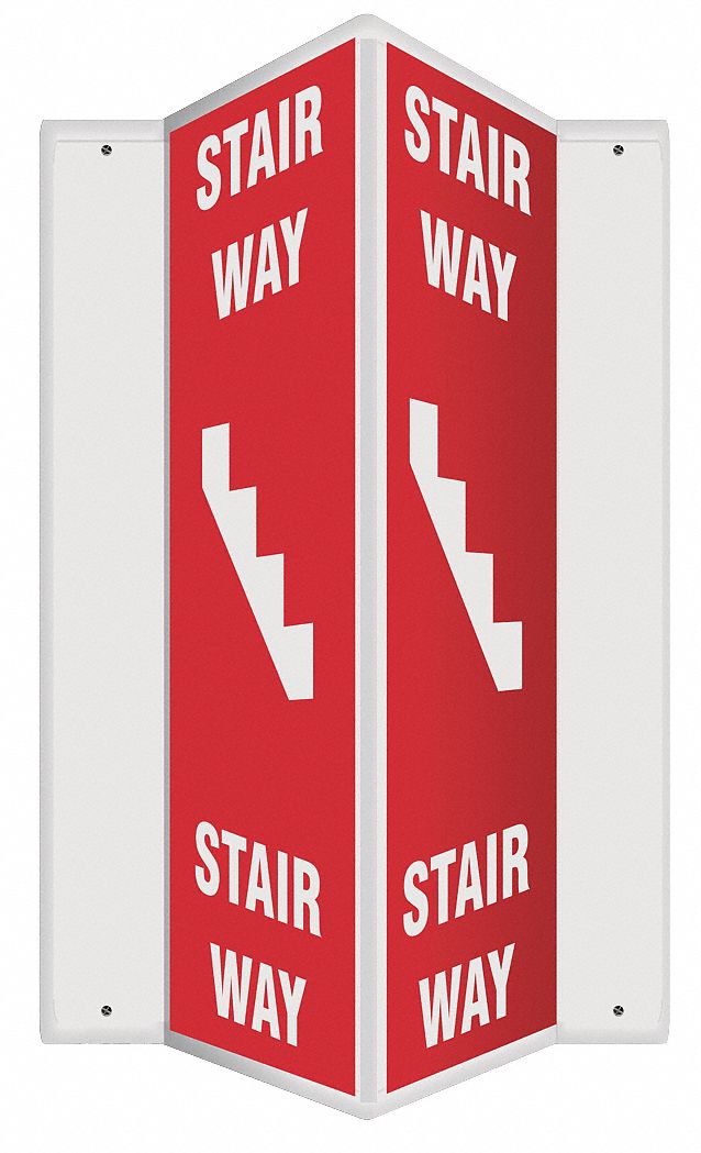 Sign,Stair Way,24x7-1/2 In.