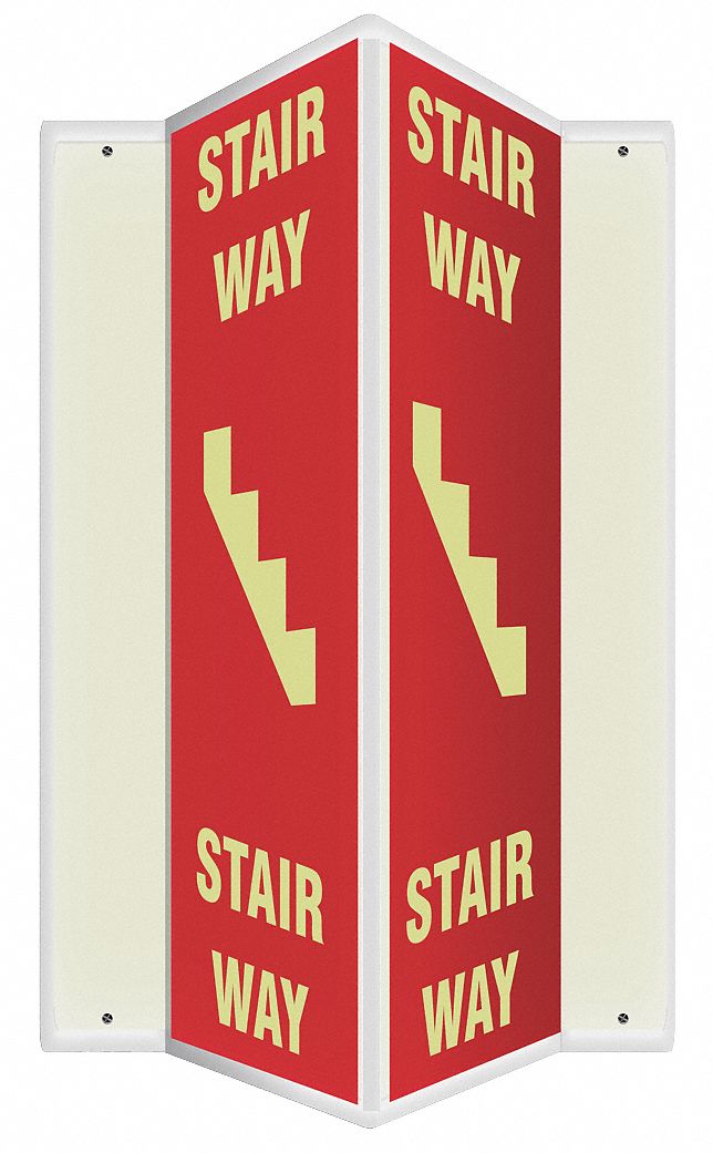 Sign,Stair Way,24x7-1/2 In.