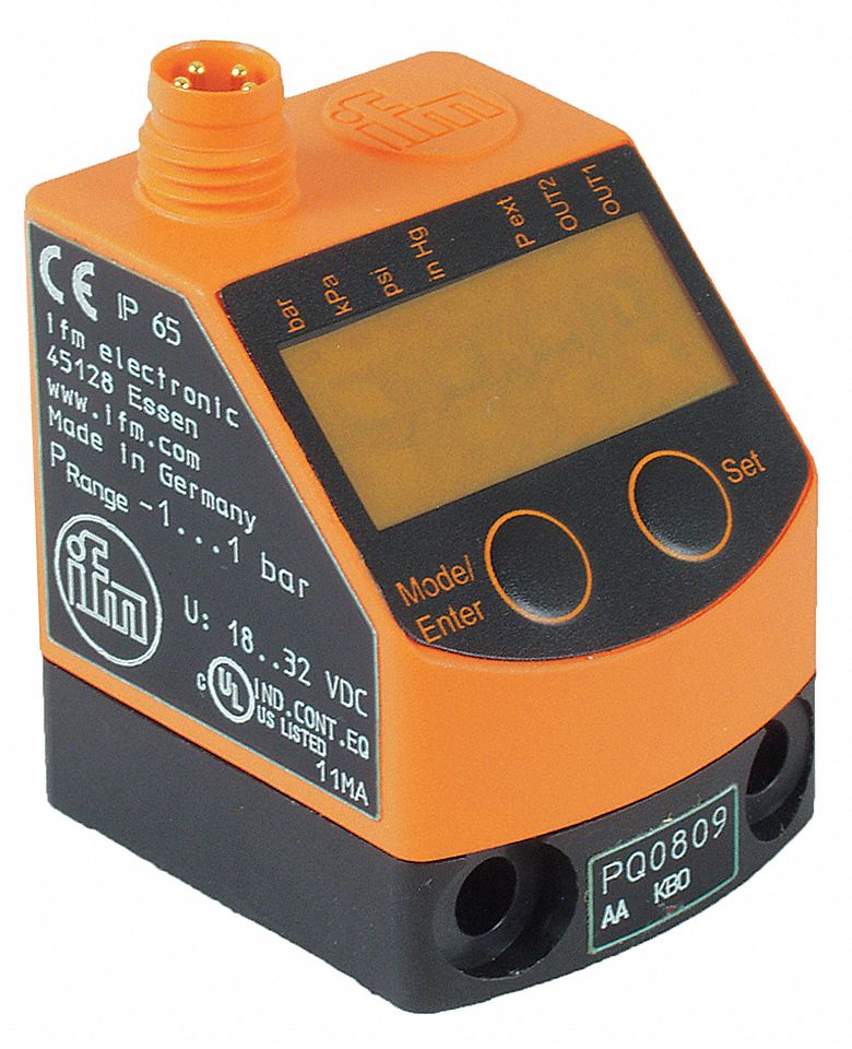 IFM Compound Digital Pressure Switch, 18 to 32V DC, 14.5 psi Vac to